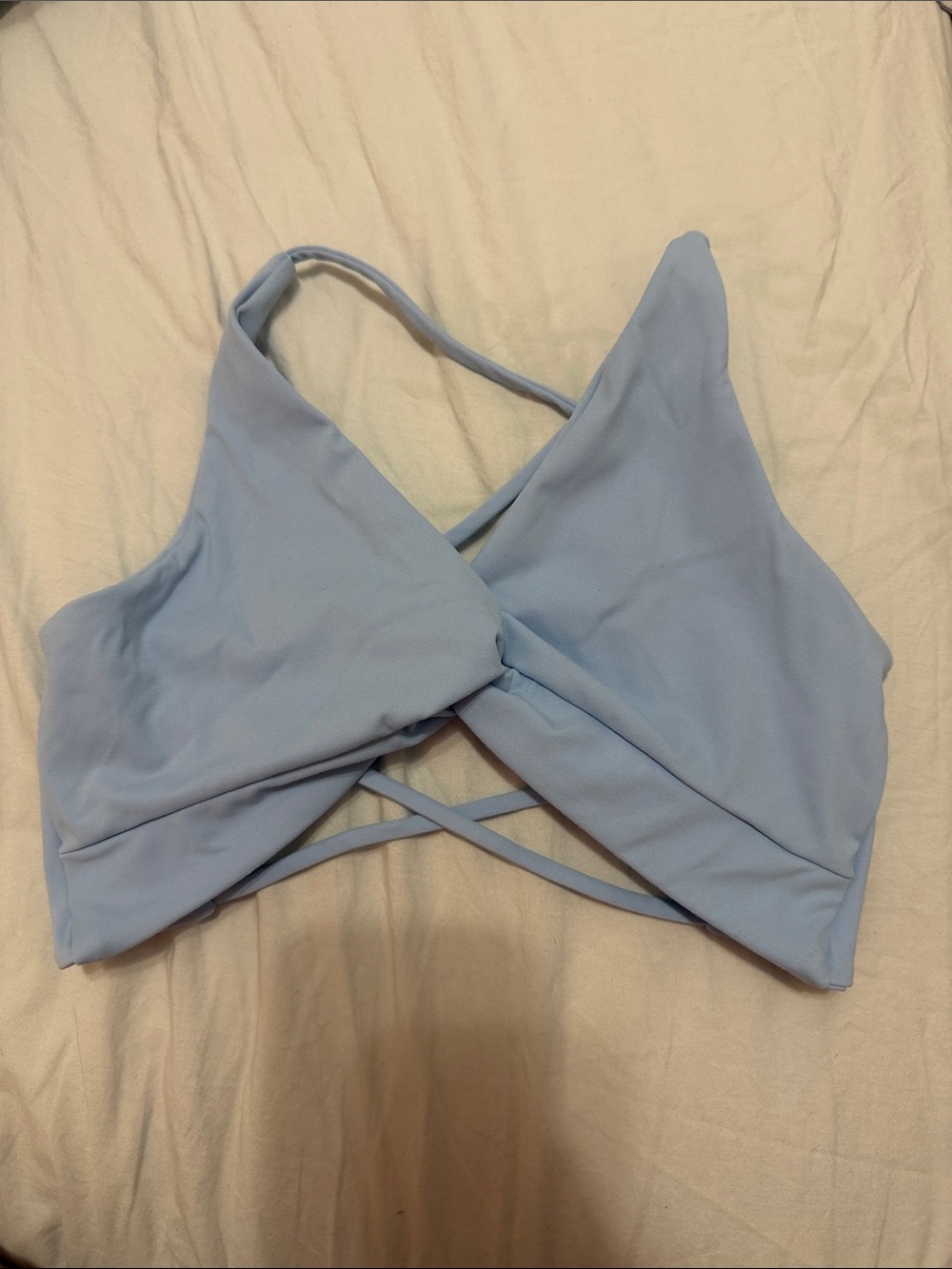 Like New! Light Blue Crisscross Sports Bra